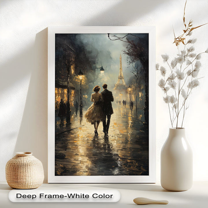Romantic Couple in Evening Light - Love Oil Painting