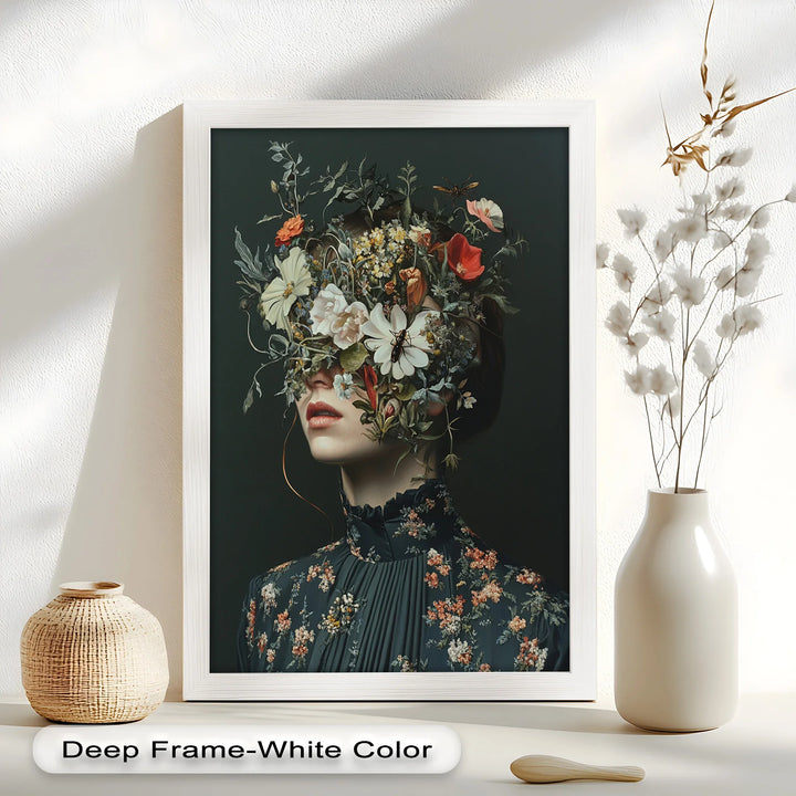 Floral Reverie – Surreal Botanical Portrait Oil Painting - MyPhotoStation