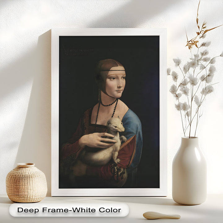 Dame mit Hermelin – Renaissance Portrait Historisches Ölgemälde
