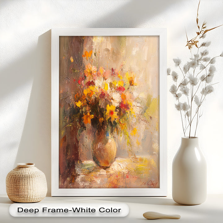Sunlit Harmony – Vibrant Wildflower Still Life Flower Oil Painting