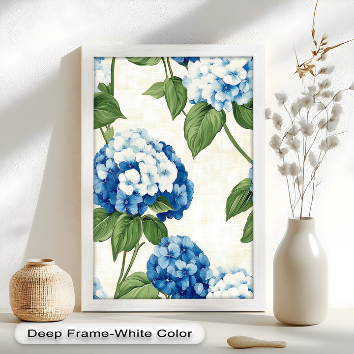 Blue and White Blooming - Flower Oil Painting