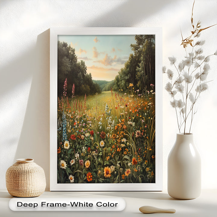 Whispers of Meadow Bloom – Colorful Wildflower Field Oil Painting