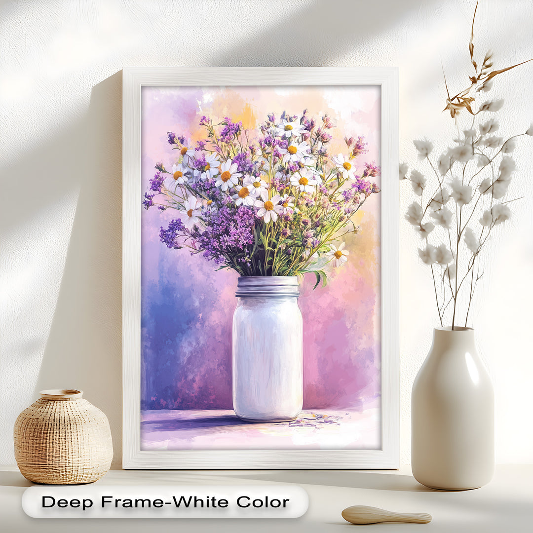 Wildflower Harmony – Sanftes Pastellblumen-Ölgemälde