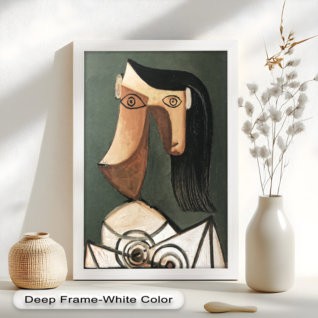 Serene Abstraction – Cubist Female Portrait Oil Painting
