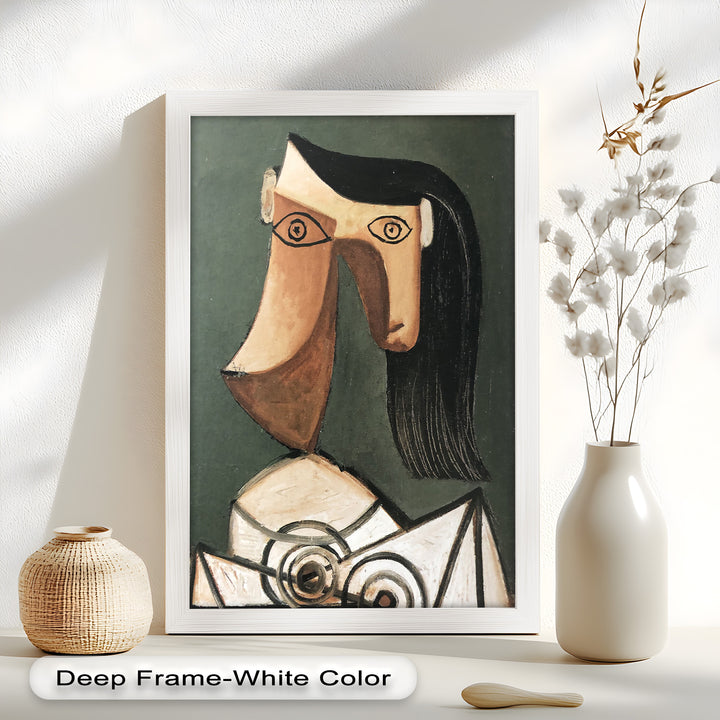 Serene Abstraction – Cubist Female Portrait Oil Painting