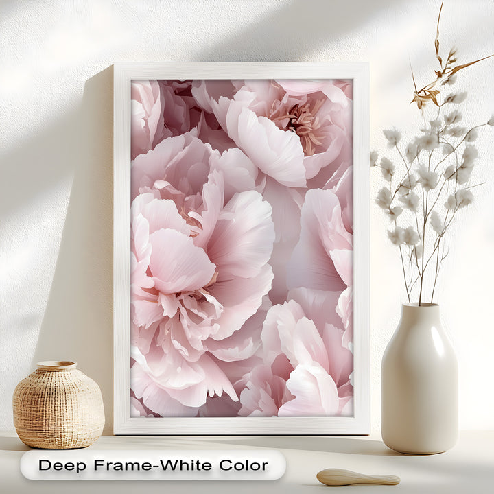 Blushing Petal Bloom – Soft Pink Peony Flower Oil Painting