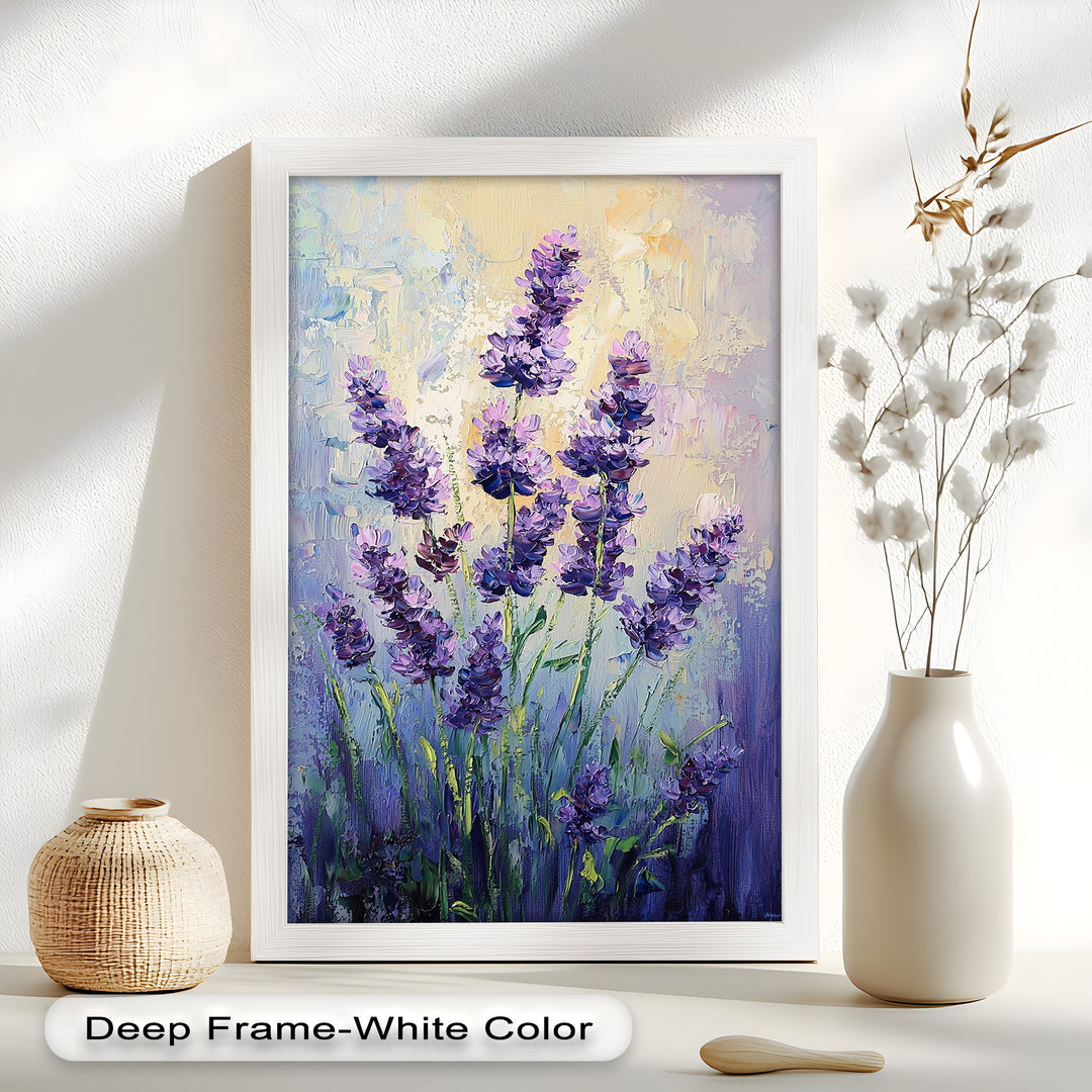 Impressionist Lavender Stalks - Flower Oil Painting