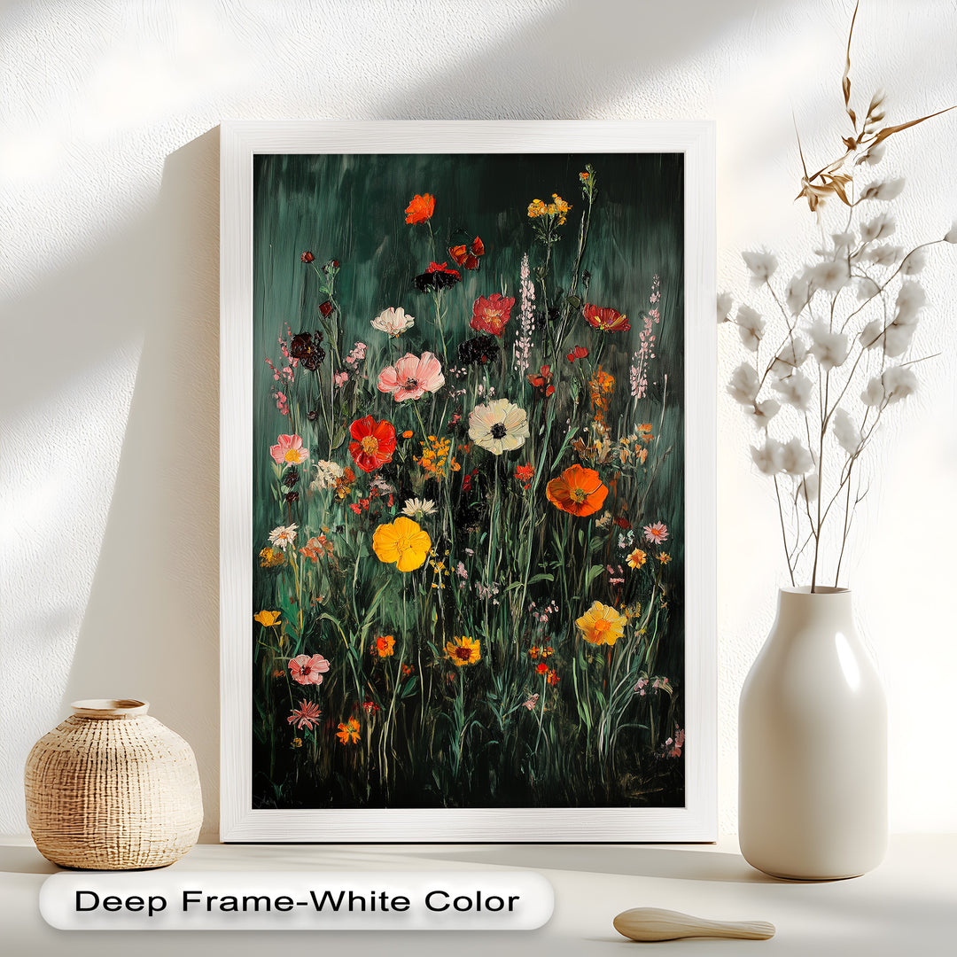 Wild Meadow Bloom – Colorful Field Flowers Flower Oil Painting