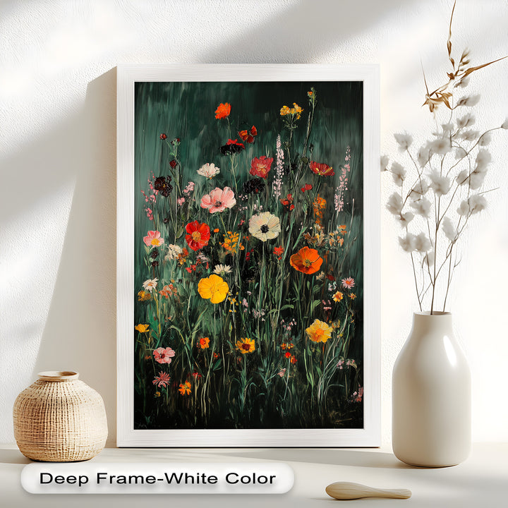 Wild Meadow Bloom – Colorful Field Flowers Flower Oil Painting