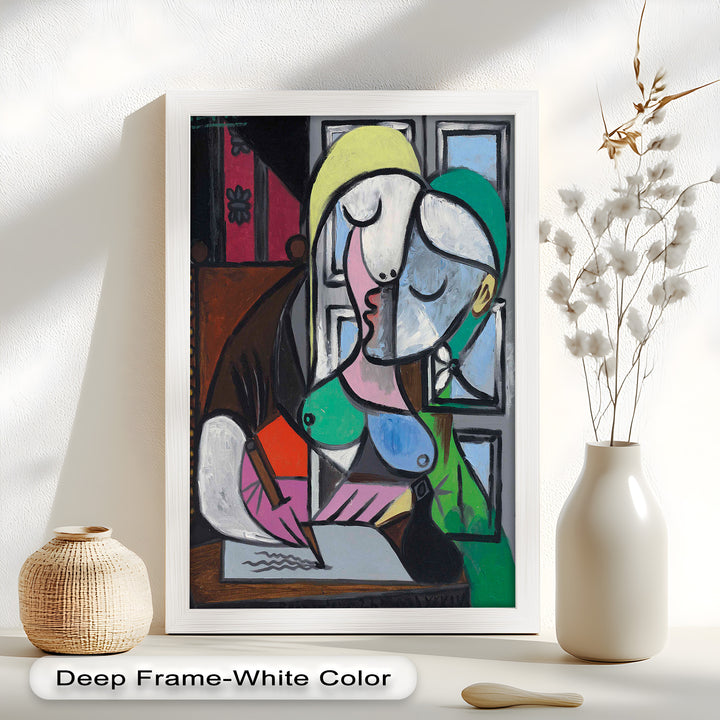 Dreaming Scribe – Woman Writing by the Window Picasso Oil Painting