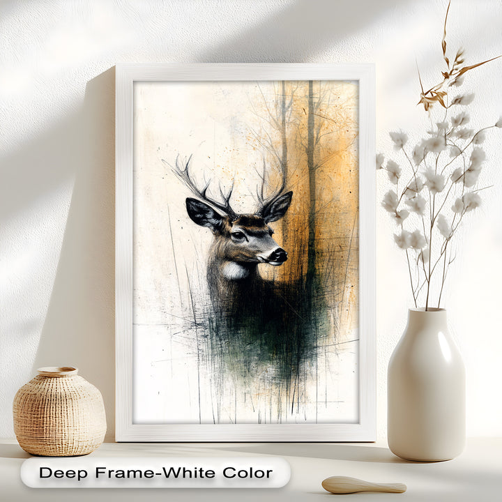 Majestic Deer Portrait - Animal Oil Painting