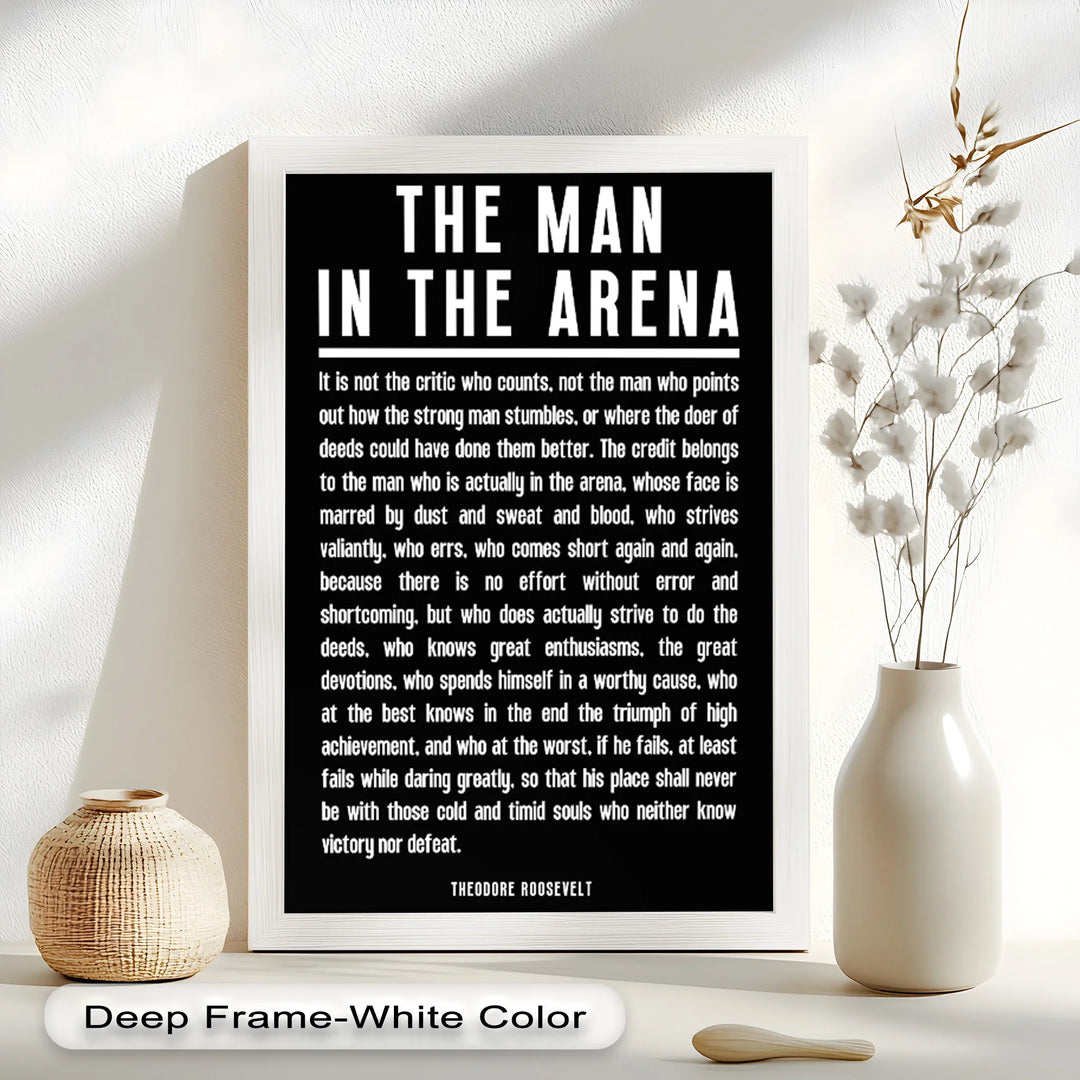 The Man in the Arena – Typography Oil Painting - MyPhotoStation