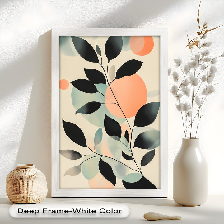 Blush Eclipse – Minimalist Botanical Silhouette Oil Painting