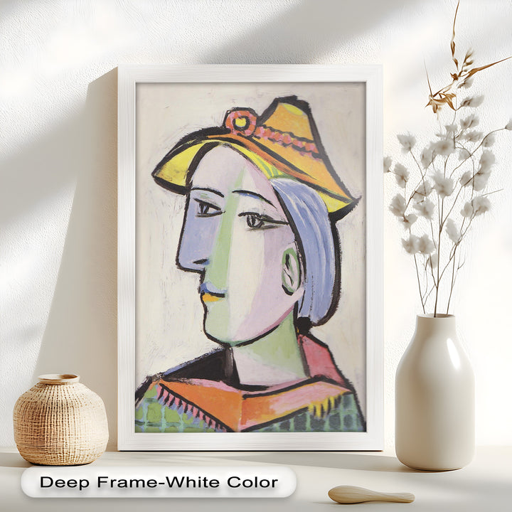 Tranquil Gaze – Picasso-Inspired Side Profile Oil Painting