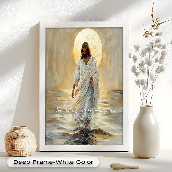Luke 1:37 – Nothing Is Impossible Bible Verse Oil Painting