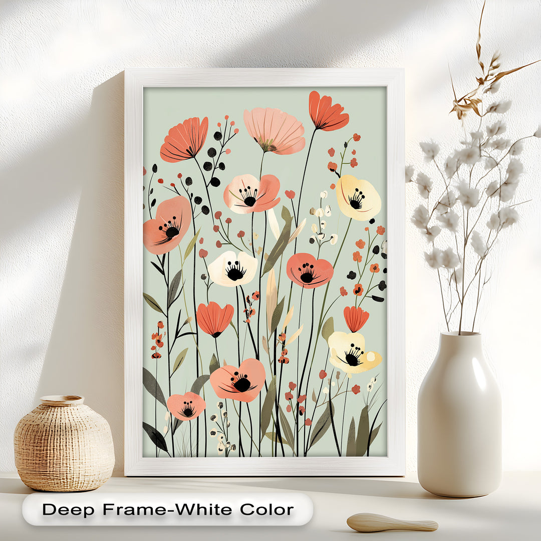 Wild Meadow Whispers – Boho Blumen Ölgemälde