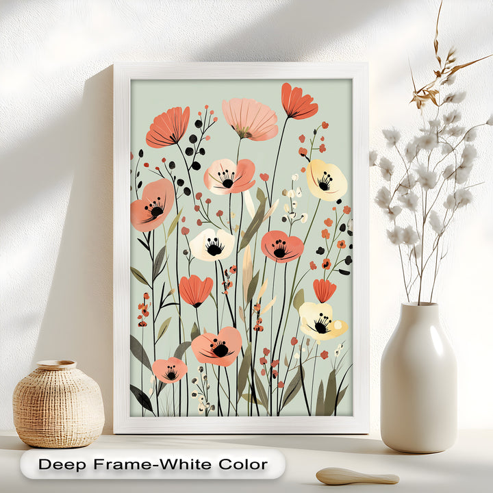 Wild Meadow Whispers – Boho Blumen Ölgemälde