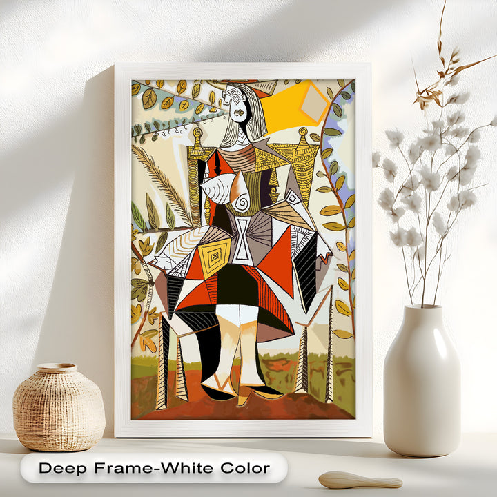 Queen Among Leaves – Picasso Style Cubist Oil Painting