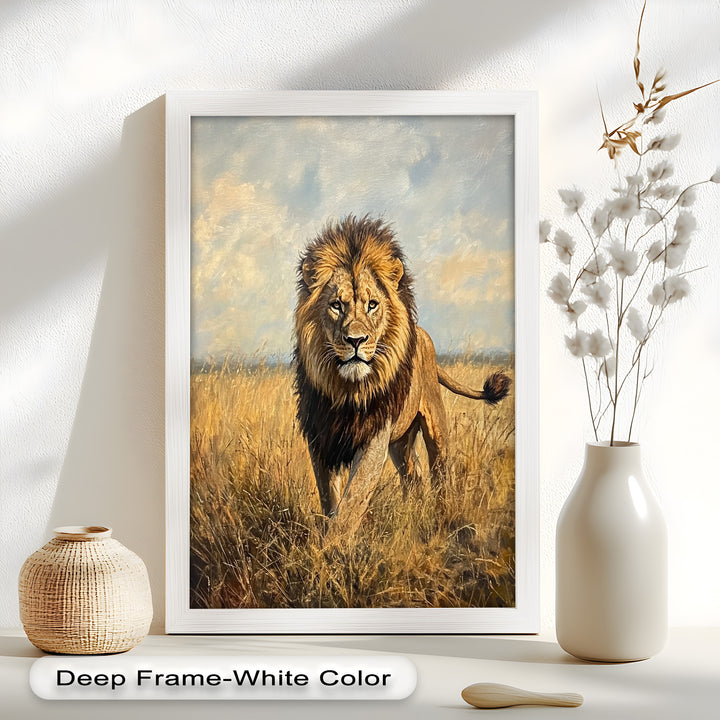 King of the Savannah – Animal Oil Painting