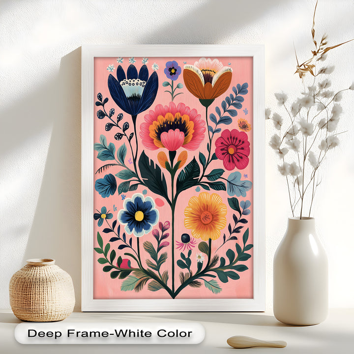 Blossom Carnival – Whimsical Boho Flower Oil Painting
