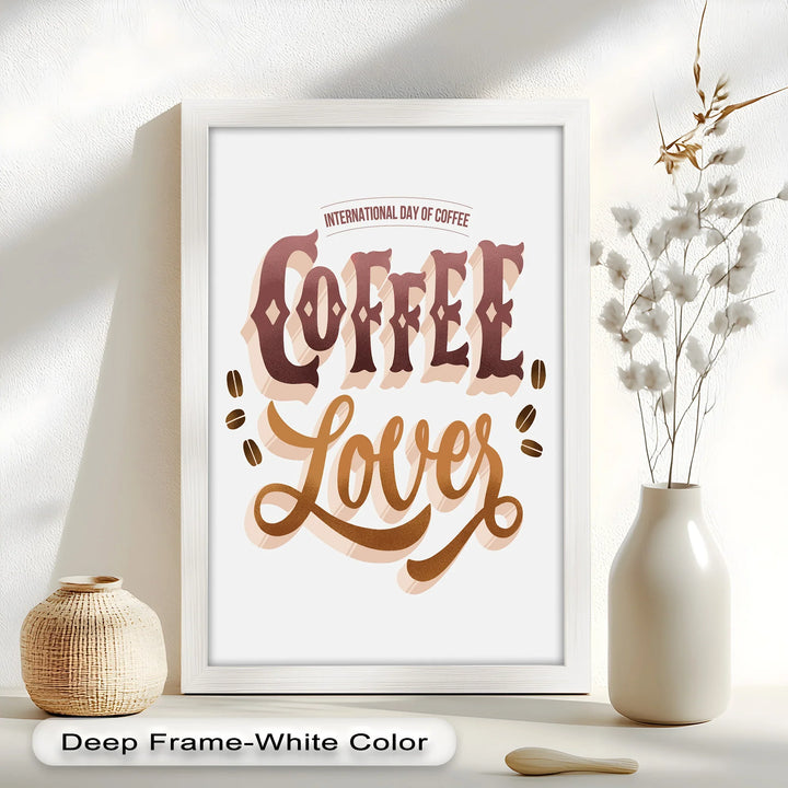 Coffee Lover Typography Art – Coffee Day Oil Painting - MyPhotoStation