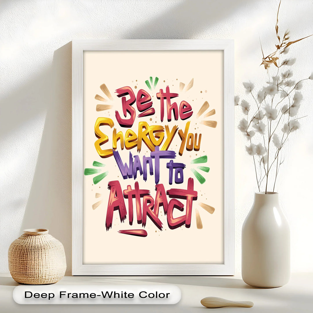 Be the Energy You Want to Attract – Motivational Oil Painting - MyPhotoStation