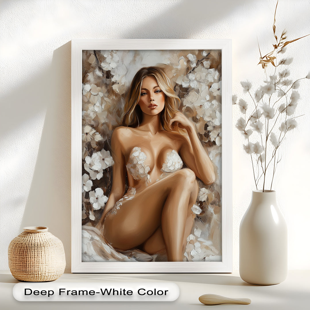 Blossom Muse – Romantic Nude Oil Painting