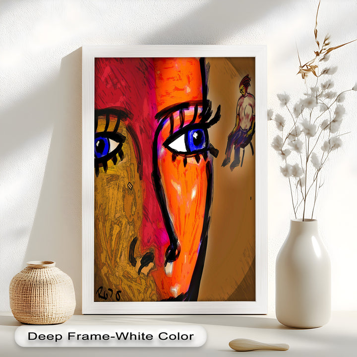 Vivid Gaze – Abstract Expressionist Portrait Oil Painting