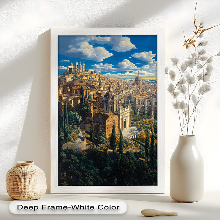 Sunlit Heights of Rome – Classical Cityscape Renaissance Oil Painting