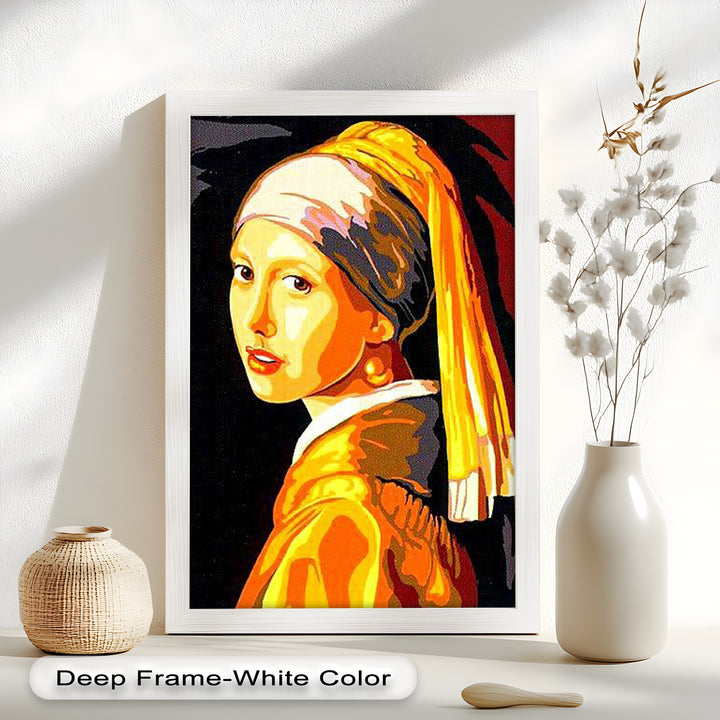 Modern Interpretation of Girl with a Pearl Earring - Renaissance Oil Painting