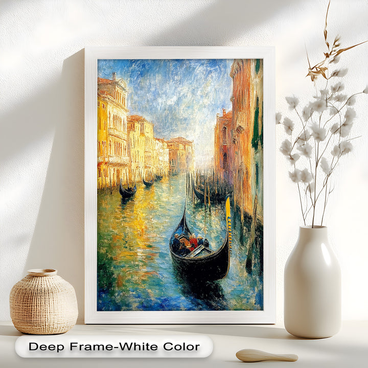 Venice Gondola Scene - Impressionist Oil Painting
