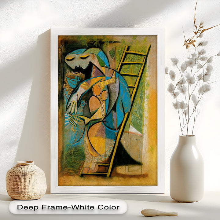 The Nesting Spirit – Cubist Mother and Bird Picasso Oil Painting