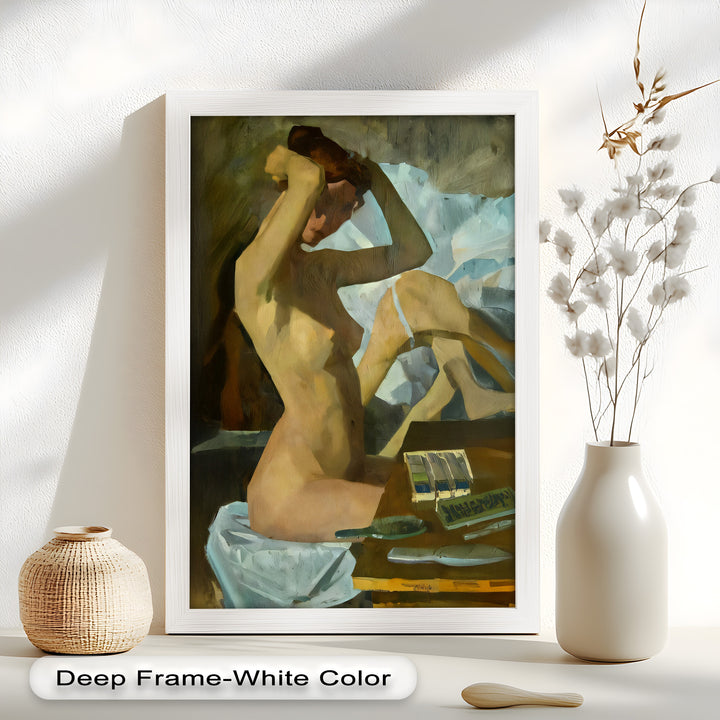 Muted Reverie – Figurative Nude Oil Painting in Earth Tones