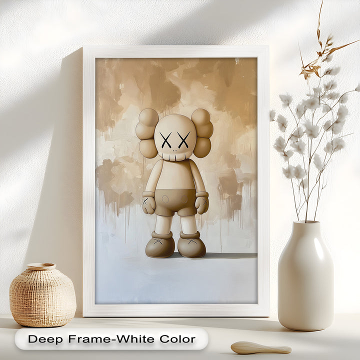 Monochrome Companion – Minimalistisches KAWS-Ölgemälde