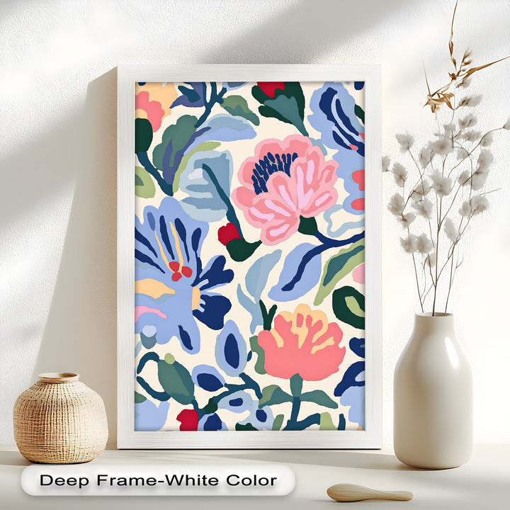 Bold Garden Whimsy – Lebendiges Boho-Blumen-Ölgemälde