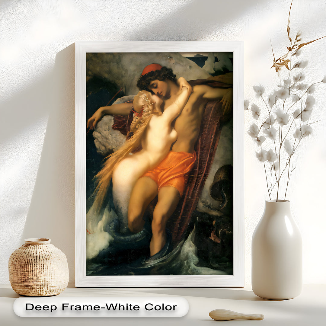 The Embrace of the Sea – Romantic Mythological Nude Oil Painting