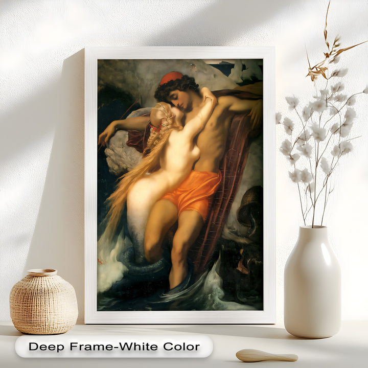 The Embrace of the Sea – Romantic Mythological Nude Oil Painting