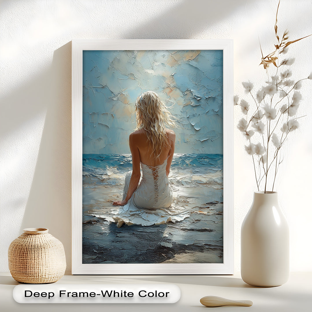 Whispers of the Tide – Serene Ocean Abstract Oil Painting