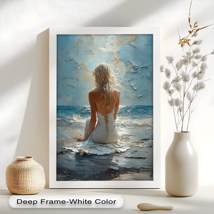 Whispers of the Tide – Serene Ocean Abstract Oil Painting