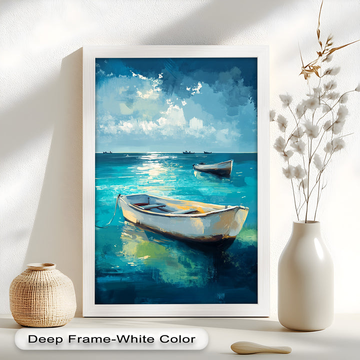 Still Waters at Sea – Boat Oil Painting