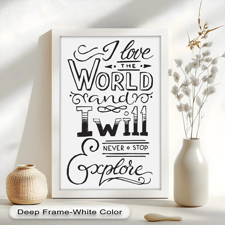 Adventure Typography Art – I Will Never Stop Explore Oil Painting - MyPhotoStation