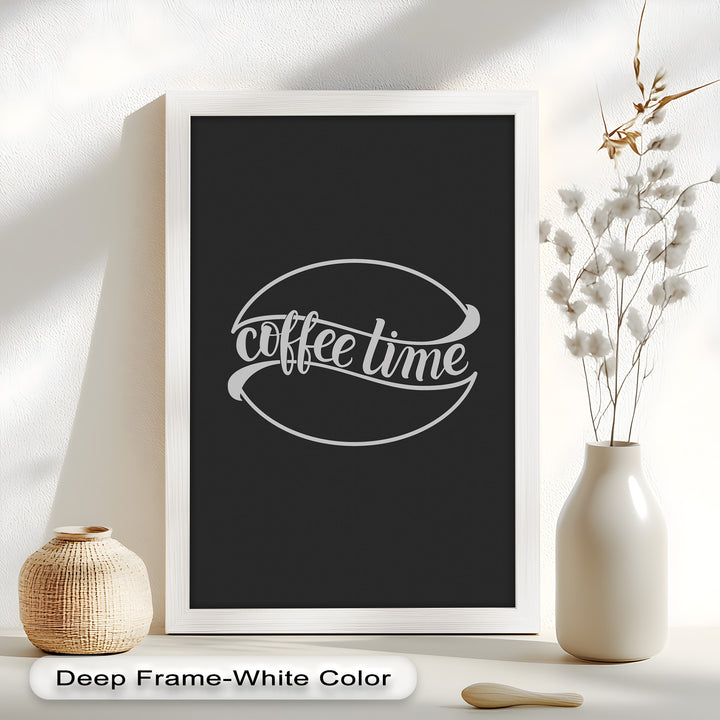 Modern Coffee Time Typography – Minimalist Oil Painting