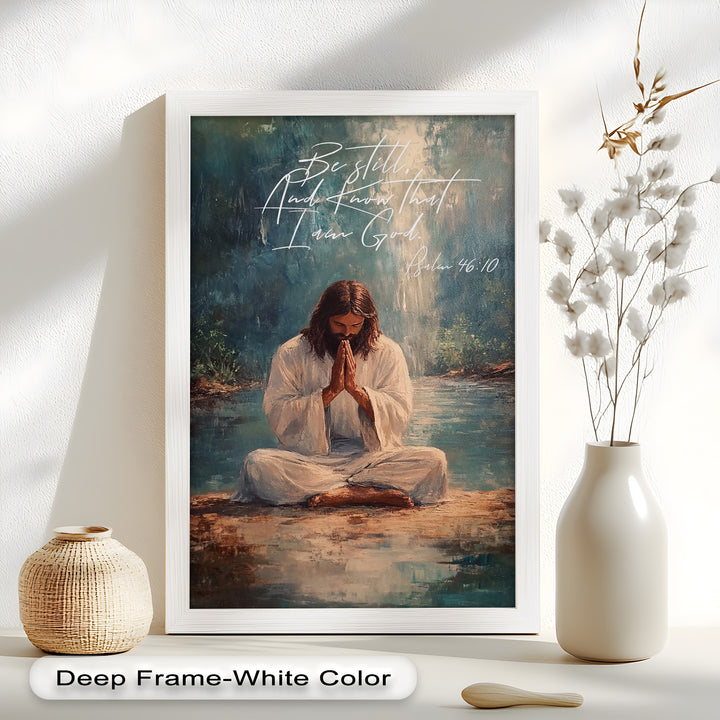 Psalm 46:10 – Be Still and Know Bible Verse Oil Painting