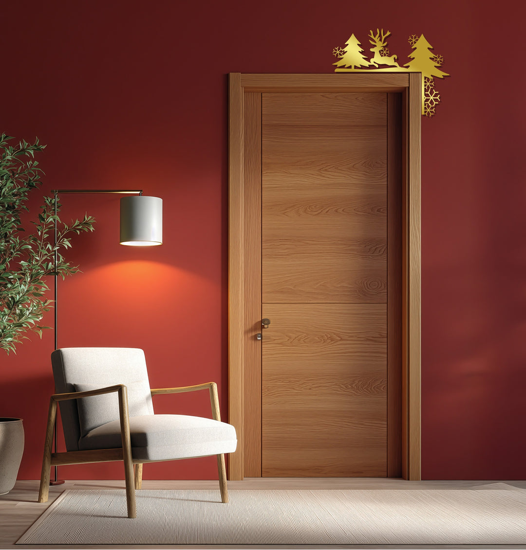 زينة مدفأة معدنية على شكل غزال شتوي - زينة عيد الميلاد