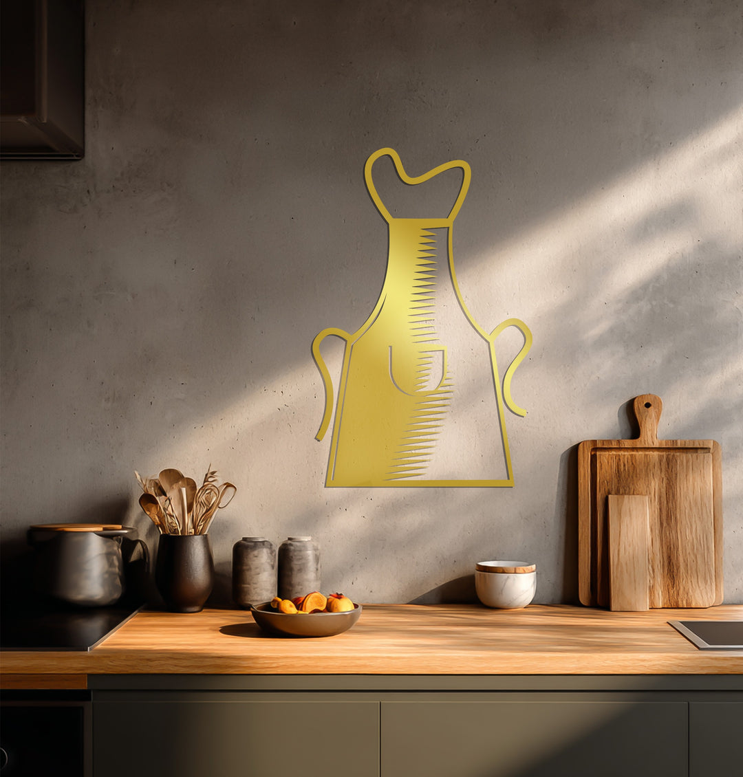Chef Apron Silhouette – Modern Kitchen Metal Wall Art