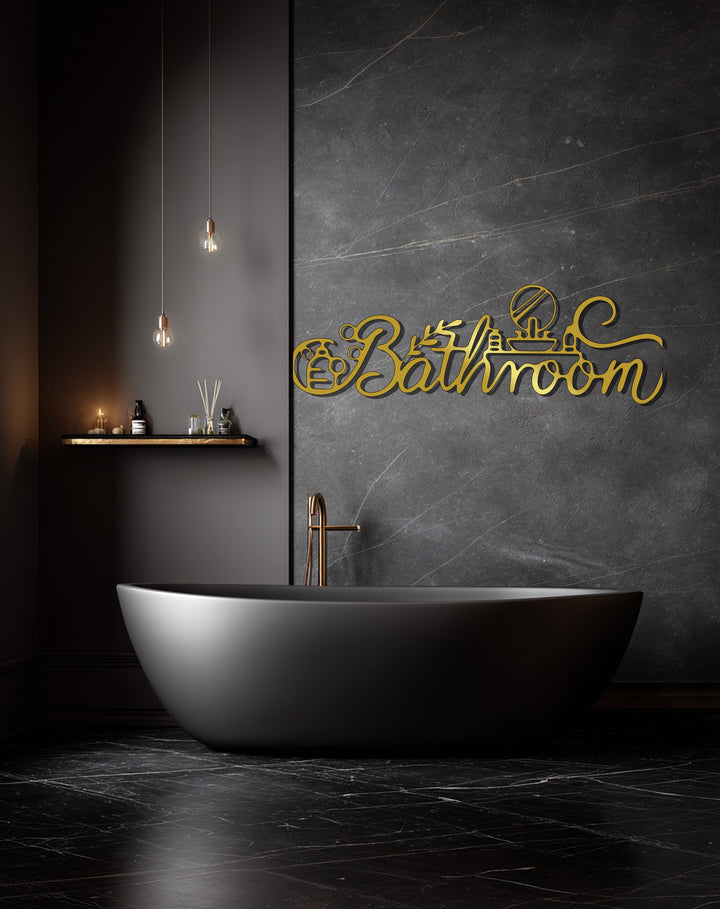 Bathroom wall art with sink and mirror design