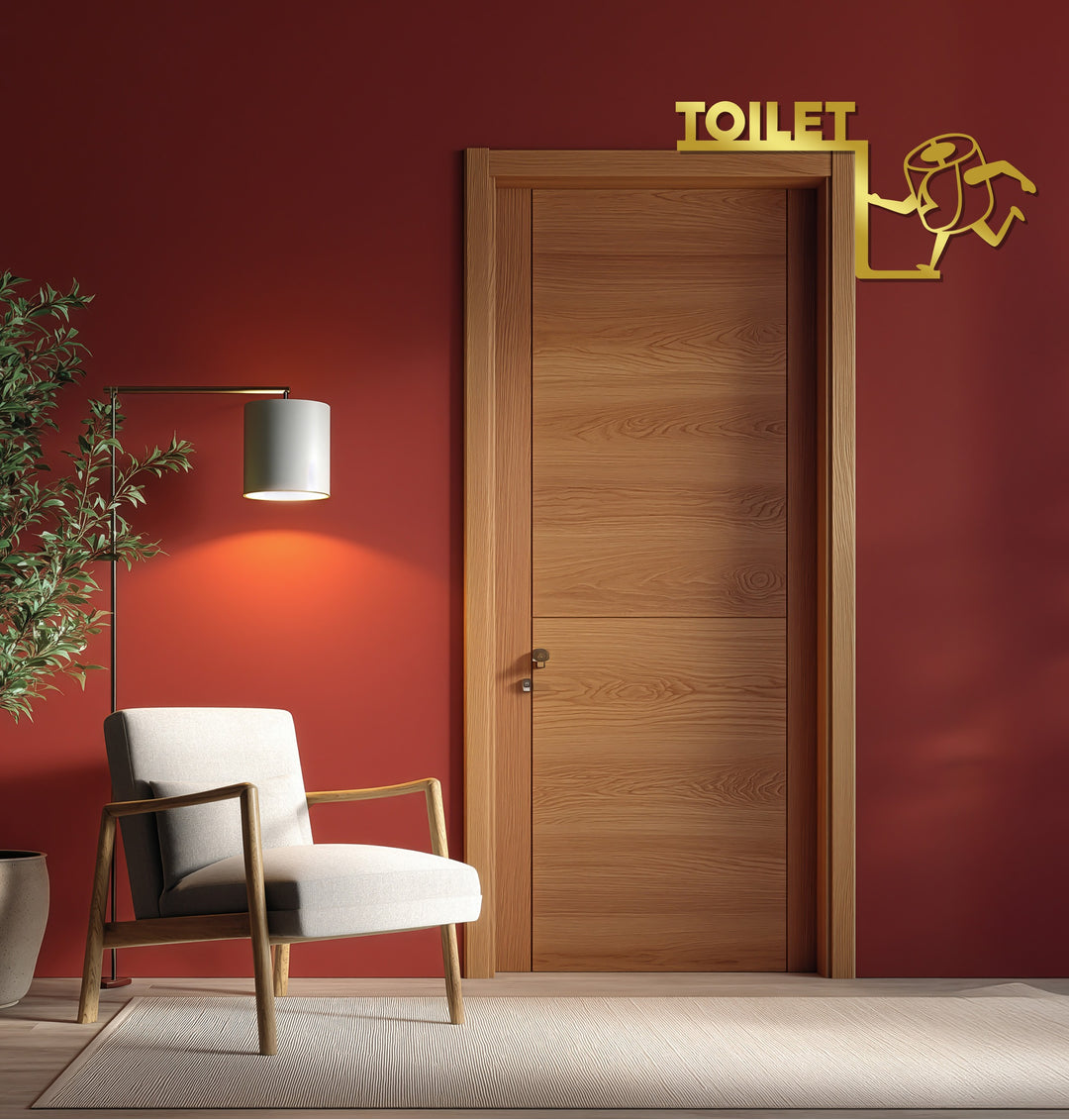 سجادة حمام - ديكور معدني مرح لباب الحمام