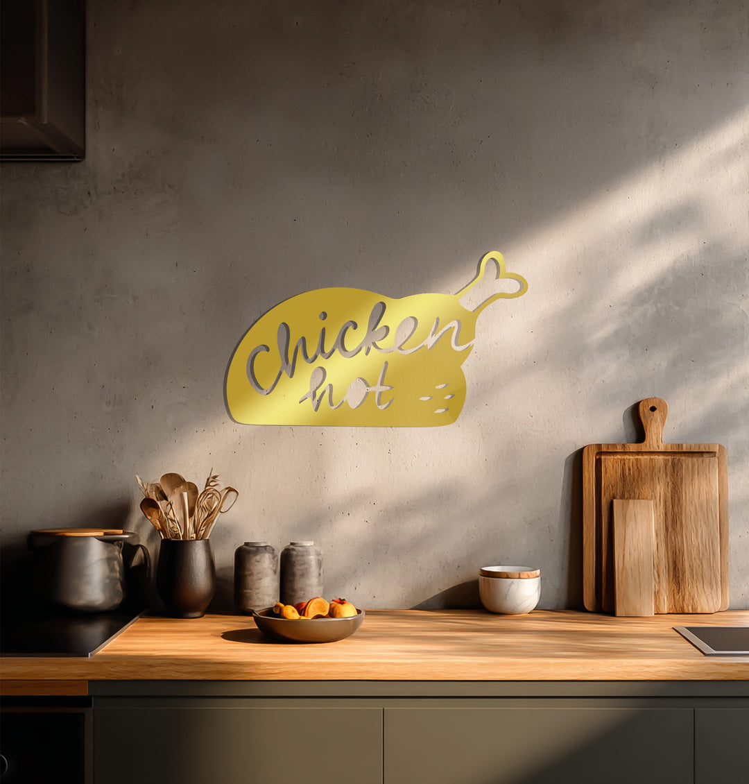 Hot Chicken Silhouette – Modern Kitchen Metal Wall Art