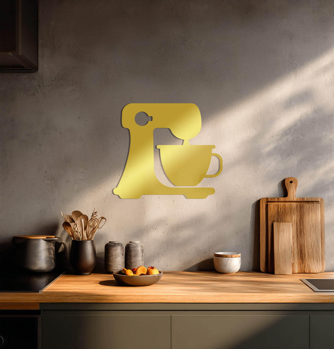 Coffee Maker Silhouette – Modern Kitchen Metal Wall Art