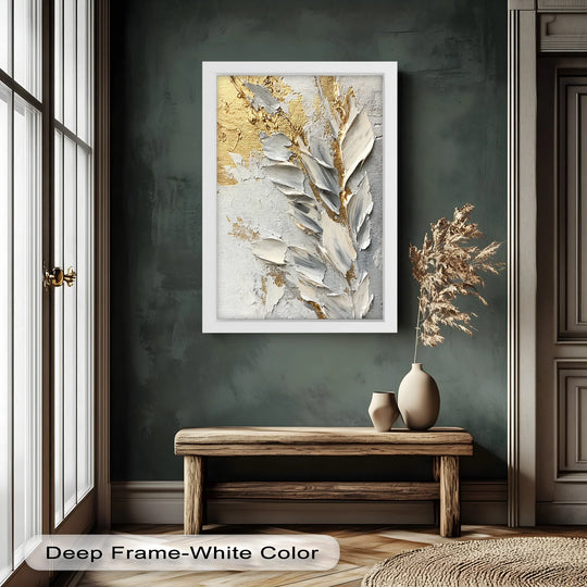 Golden Whisper – Neutral Abstract Oil Painting - MyPhotoStation